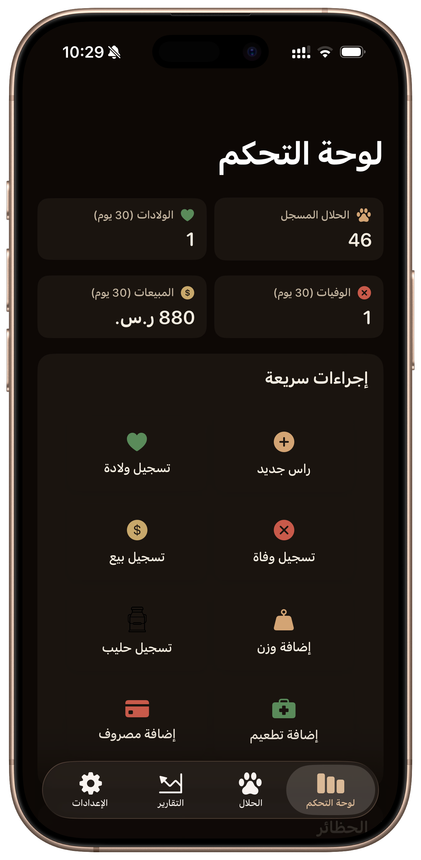 Halalak dashboard (dark)